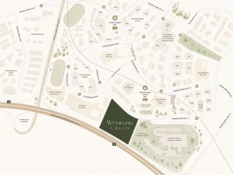Wynwood Grand EC location map at Woodlands Drive 17